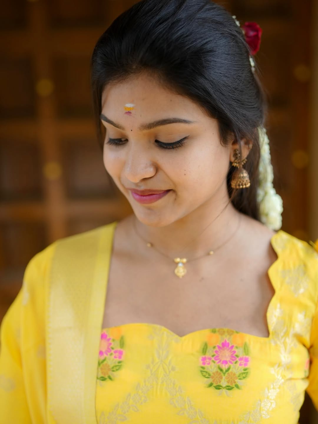 AC163 Yellow Banarasi Cotton Kurti Dupatta Set