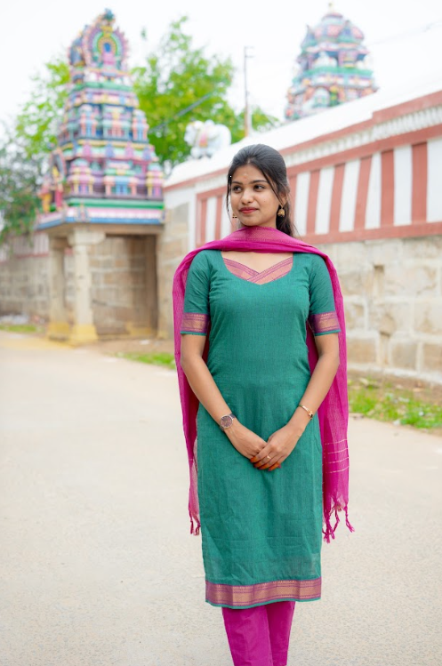 AC169 Mangalgiri Cotton Kurti Set