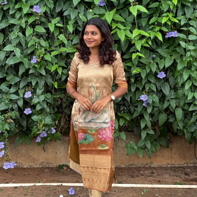 AC160 Golden Tissue Silk Kurti