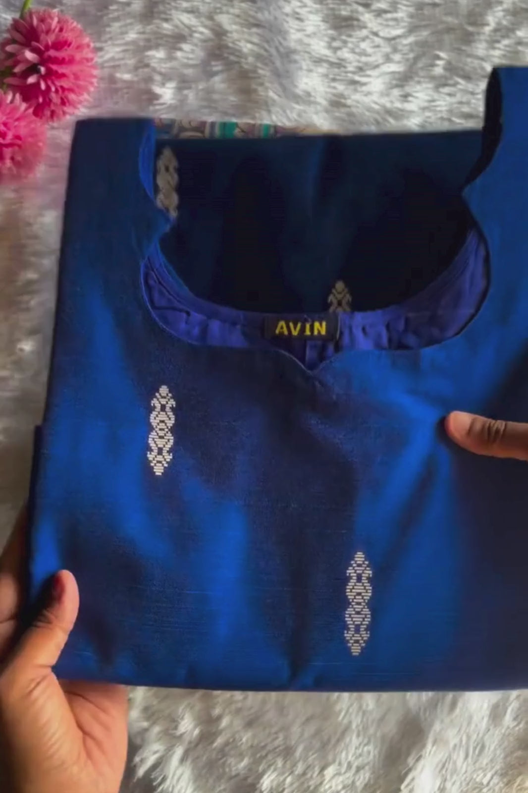 AC175 Raw Silk Kurti with Kalamkari Silk Dupatta
