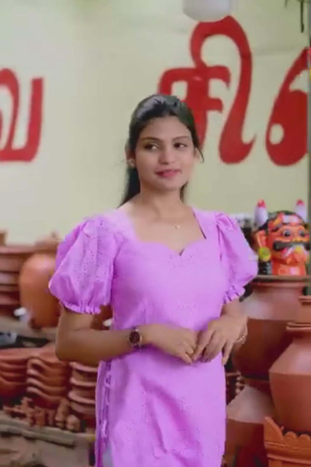 AC136  Lavender Hakoba Cotton Kurti