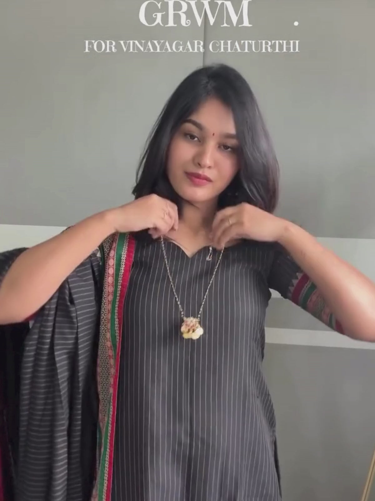 AC191 Black Narayanpet Kurti Dupatta Set