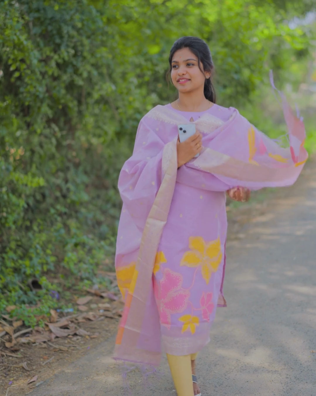 AC186 Tissue Silk Kurti Dupatta set