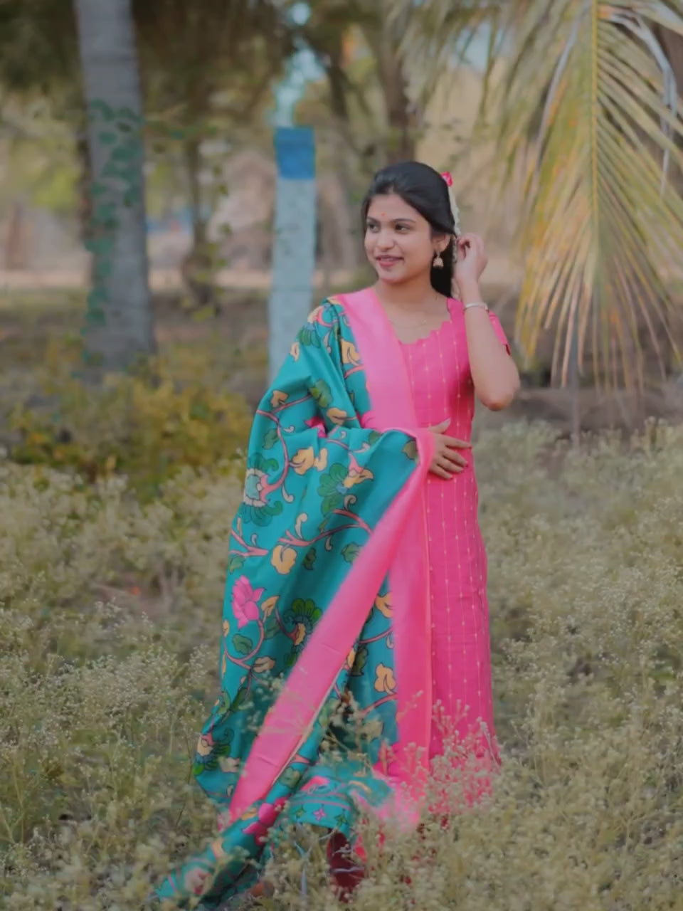 AC202 Pink Raw Silk Set with Art Silk Dupatta