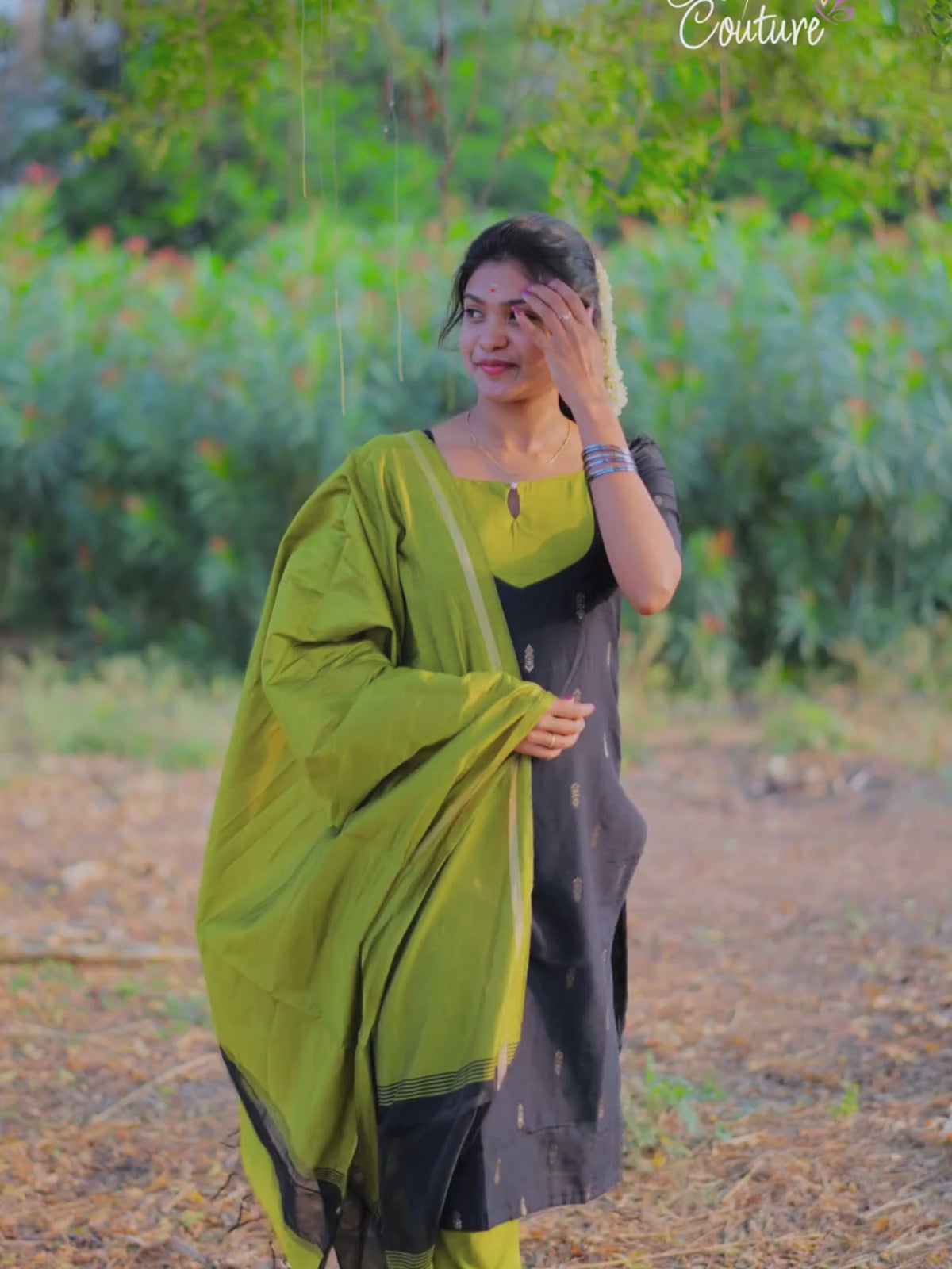 AC196 Raw Silk Kurti Set