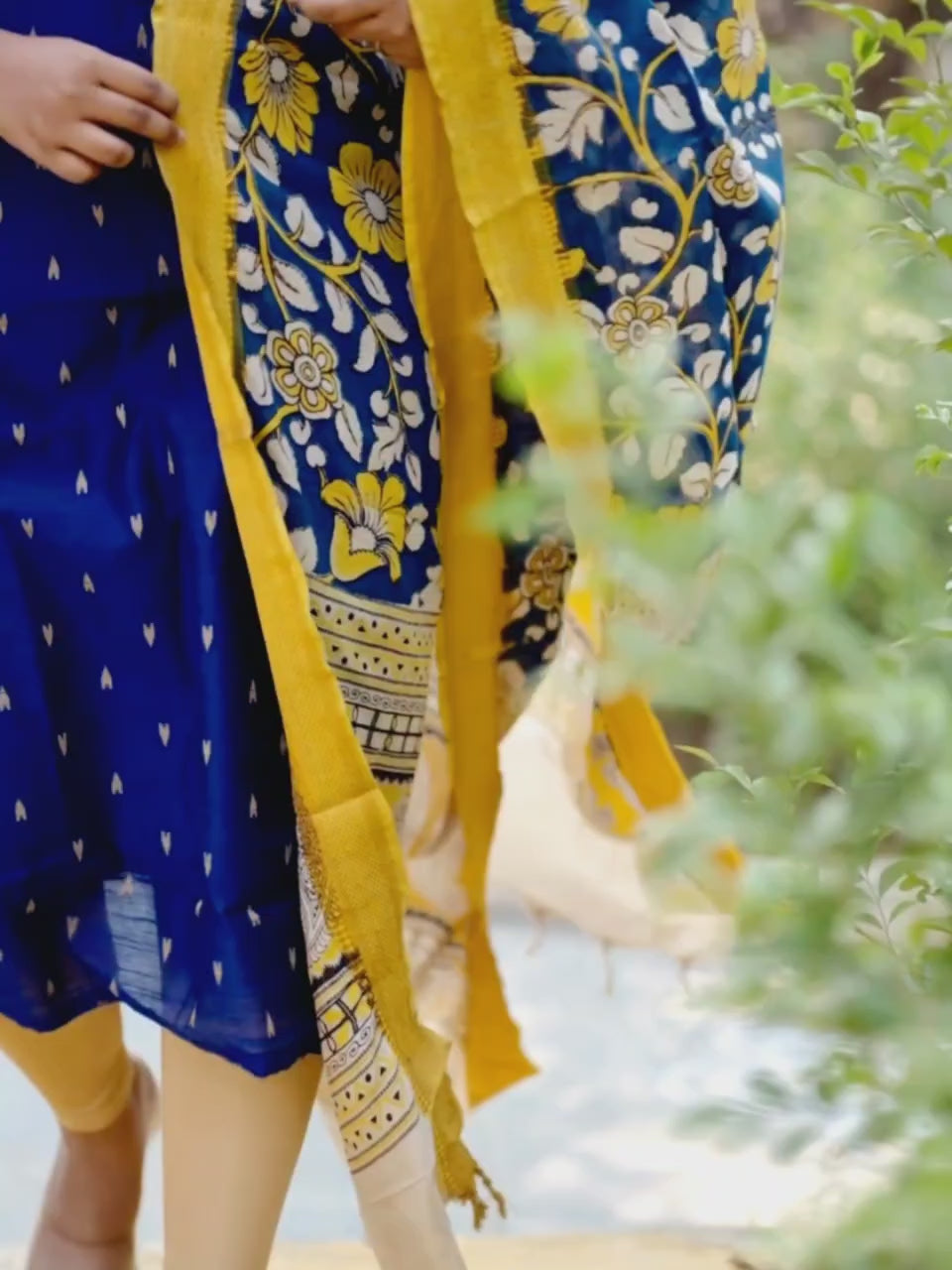 AC212 Raw Silk Kurti with Kalamkari Silk Dupatta